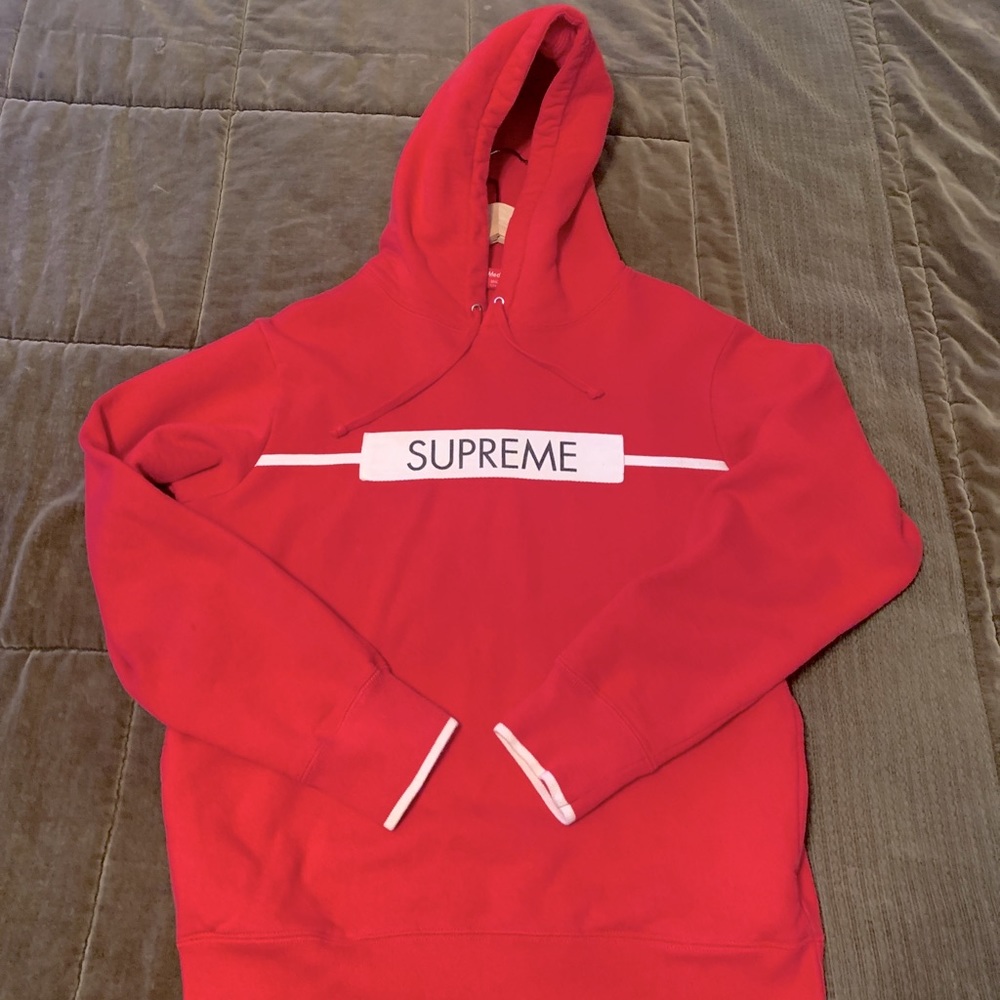 Authentic Red/White Supreme Box logo hoodie